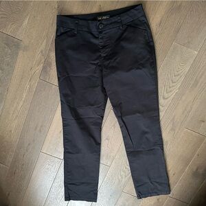 Lee Black Relaxed Straight Leg Mid Rise Wrinkle Free Dress Pants